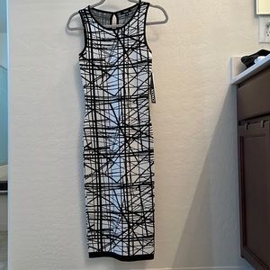 Midi black and white dress